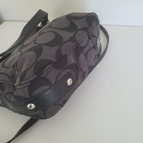 Coach Black and Gray Signature Shoulder Bag - Picture 9 of 10